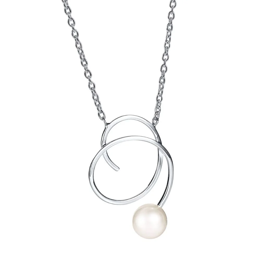Efva Attling Curly Pearly kaulakoru, hopea ja makeanvedenhelmi