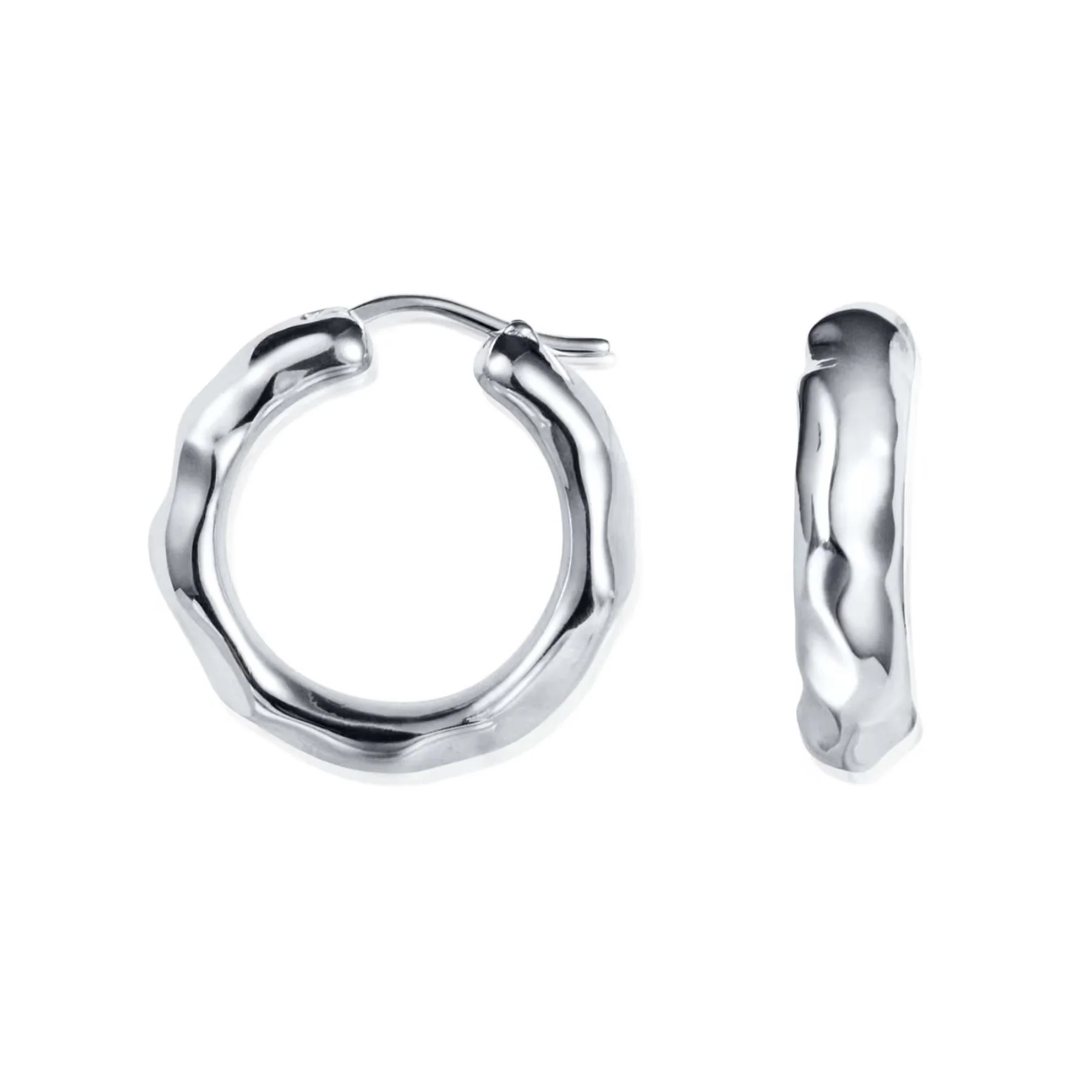 Efva Attling Vulcano Hoops korvakorut, hopeaa - Image 3