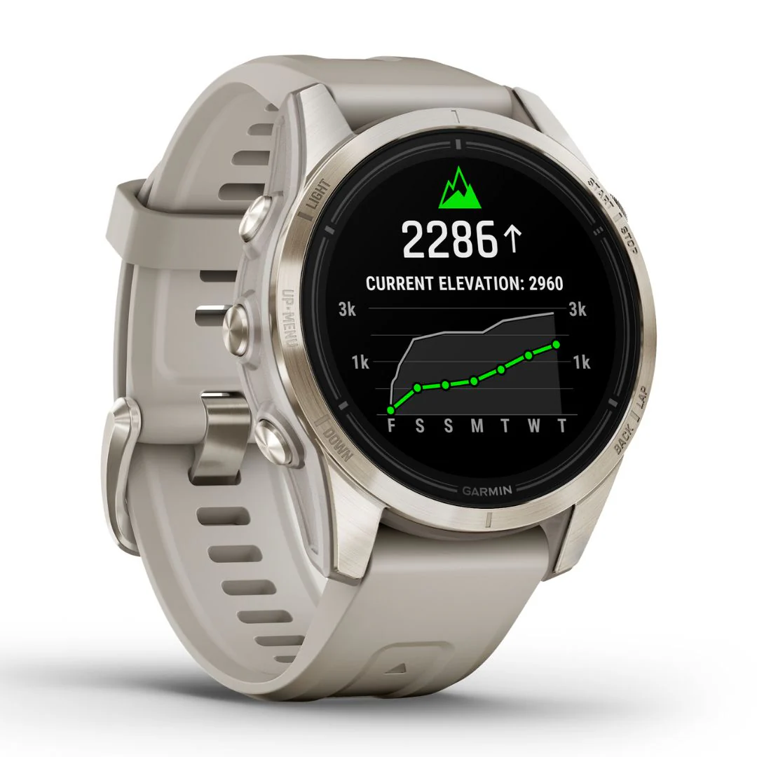 Garmin Epix Pro Gen 2 Sapphire, 42 mm, kullansävy ja hiekanvärinen ranneke, AMOLED GPS-älykello 010-02802-11 - Image 3