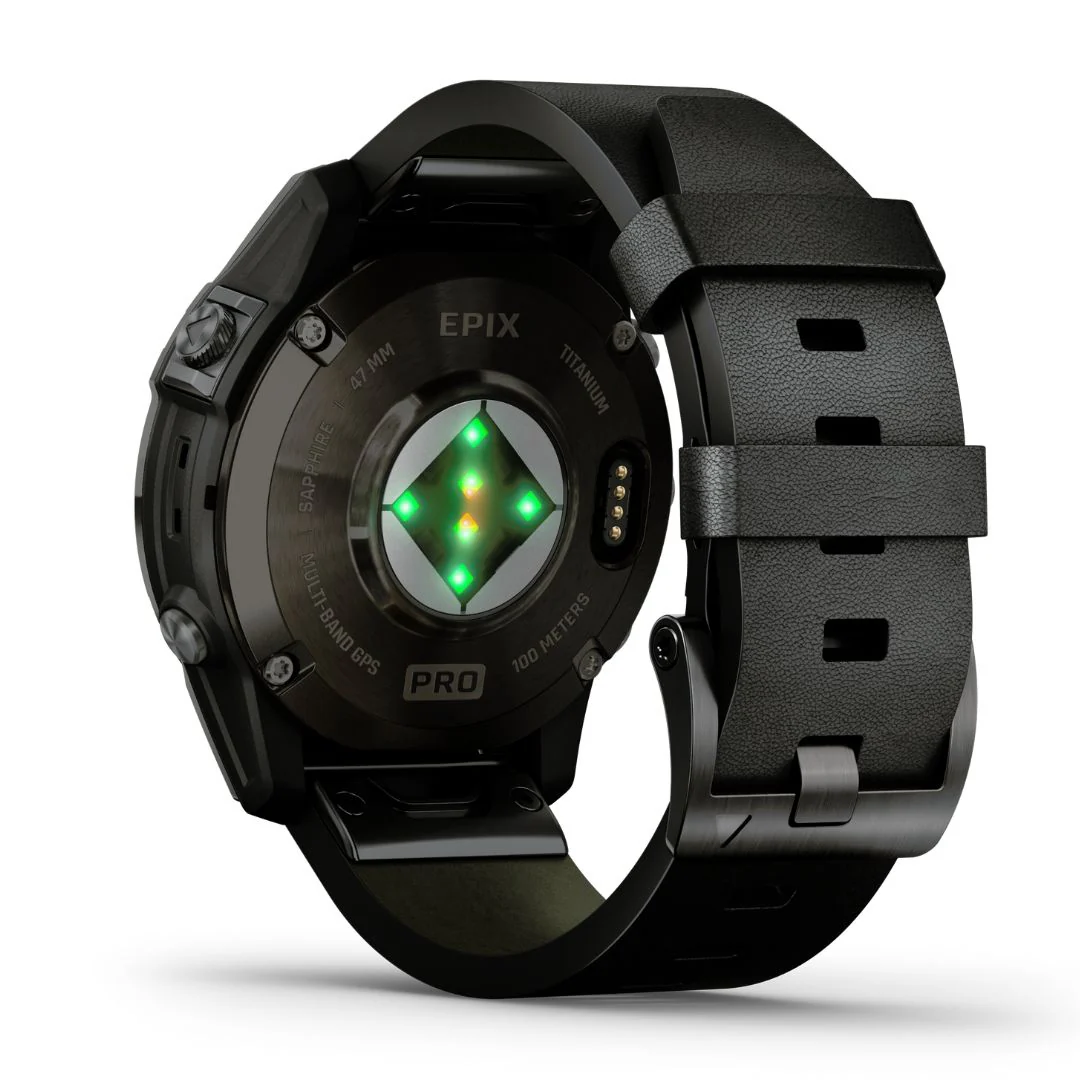 Garmin Epix Pro Gen 2 Sapphire, 47 mm, hiilenharmaa DLC-titaani ja musta nahkaranneke, AMOLED GPS-älykello 010-02803-30 - Image 5