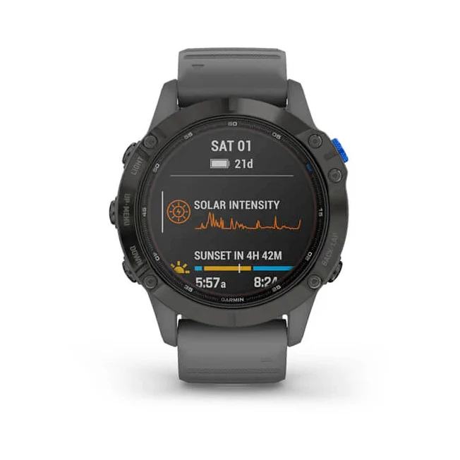 Garmin Fenix 6 Pro Solar Edition 47 mm musta ja tummanharmaa hihna, monilajiälykello 010-02410-11 - Image 8