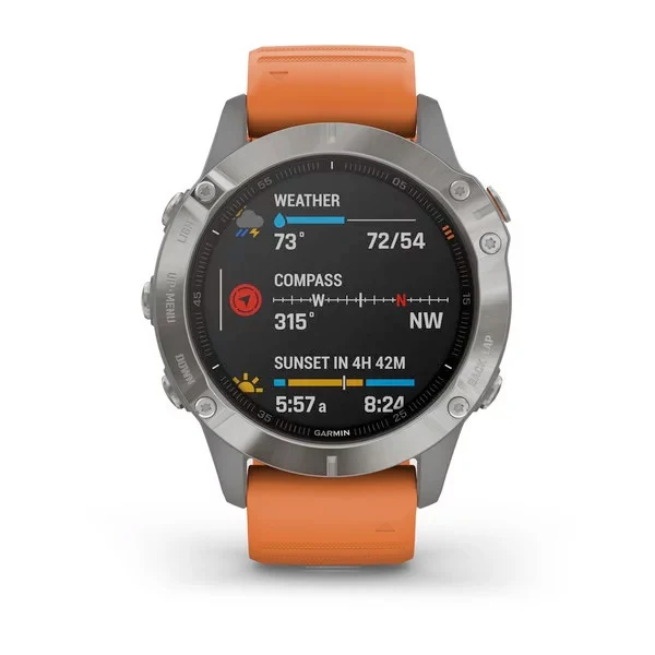 Garmin Fenix 6 Sapphire 47 mm oranssi, monilajiälykello 010-02158-14 - Image 8