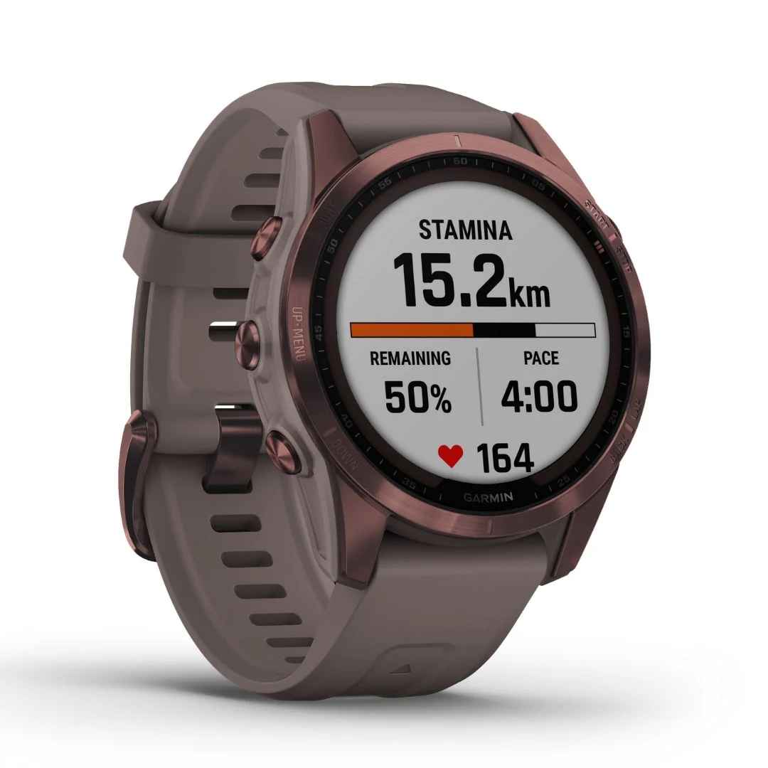 Garmin Fenix 7S Sapphire Solar, tumma pronssi ja harmaa ranneke 010-02539-29 - Image 2