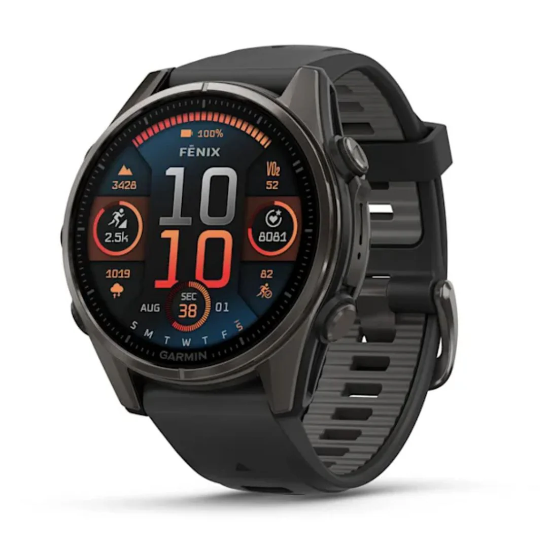Garmin Fenix 8, 43mm Amoled Sapphire, hiilenharmaa titaani ja musta, älykello 010-02903-21
