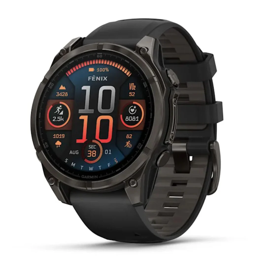 Garmin Fenix 8, 47mm Amoled Sapphire, hiilenharmaa titaani ja musta, älykello 010-02904-21