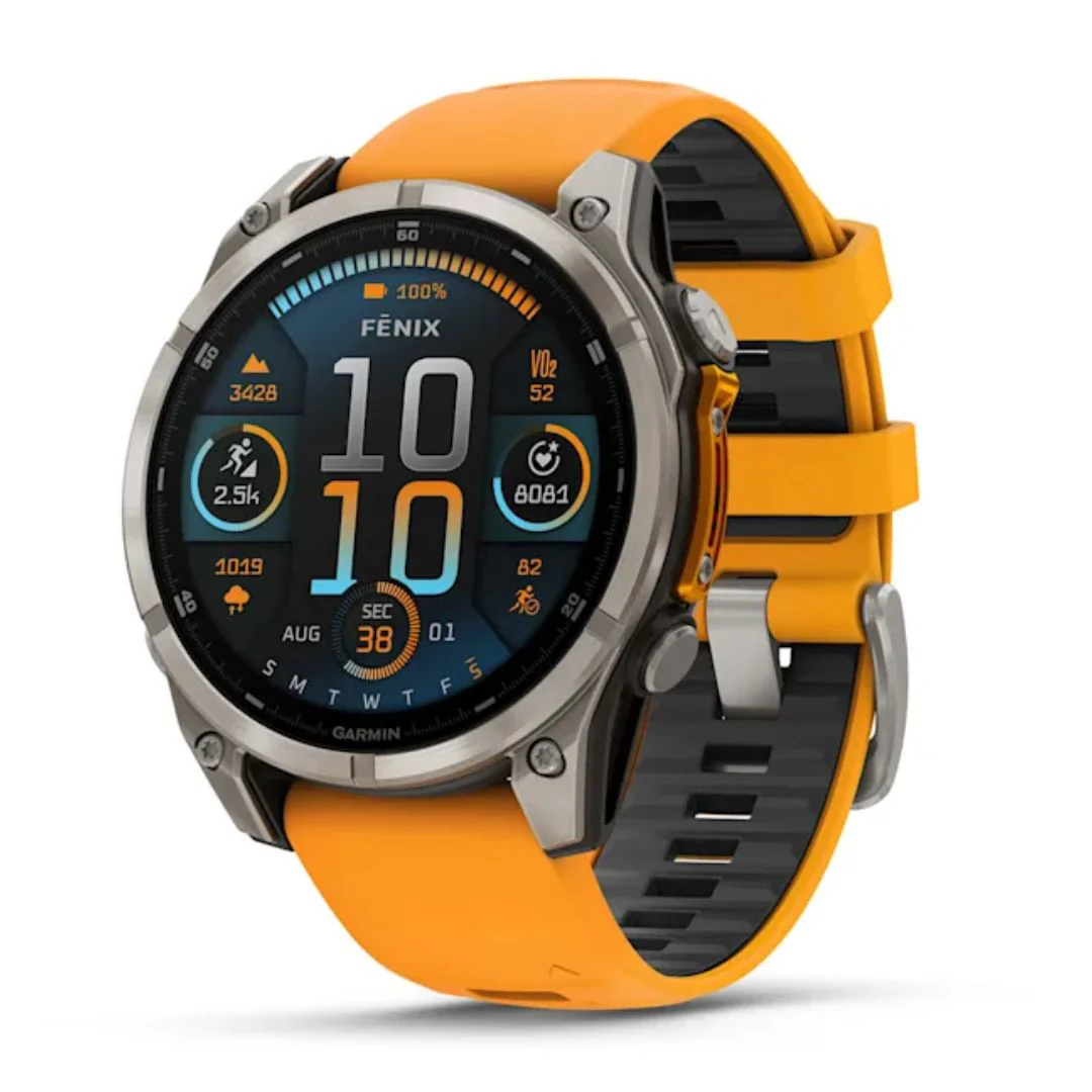 Garmin Fenix 8, 47mm Amoled Sapphire, titaani ja oranssi, älykello 010-02904-11