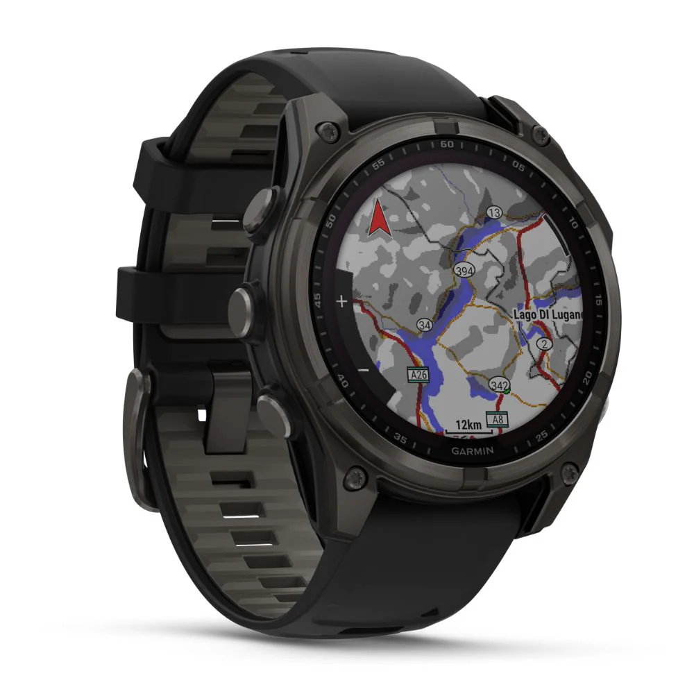 Garmin Fenix 8, 47mm Solar Sapphire, hiilenharmaa DLC-titaani ja musta, älykello 010-02906-11 - Image 3