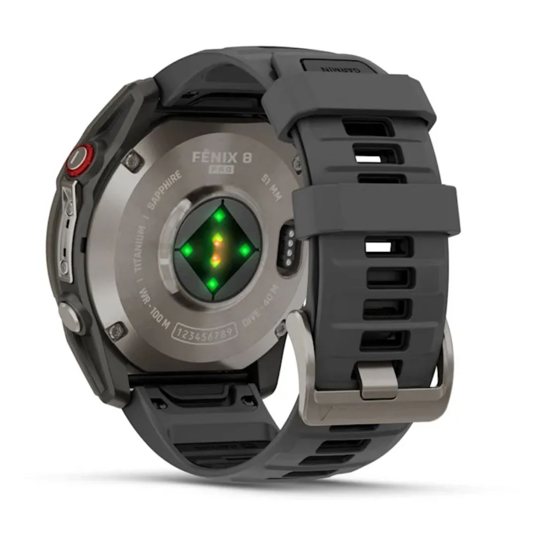 Garmin Fenix 8 Pro Amoled 51mm LTE Sapphire, grafiitinharmaa titaani ja musta ranneke, älykello 010-03199-11 - Image 4