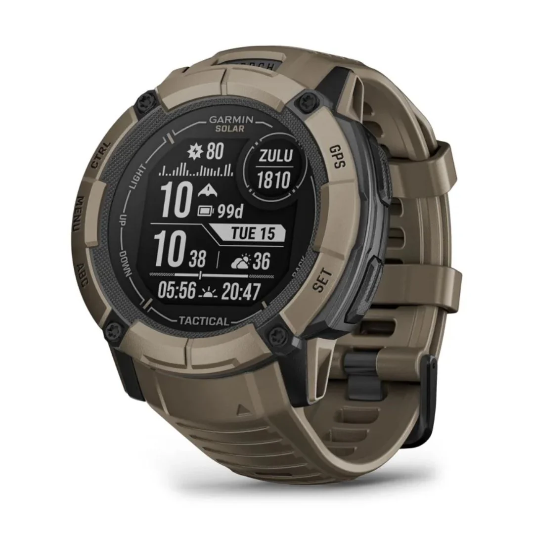 Garmin Instinct 2X Solar, Tactical Edition, ruskea, GPS-älykello 010-02805-02