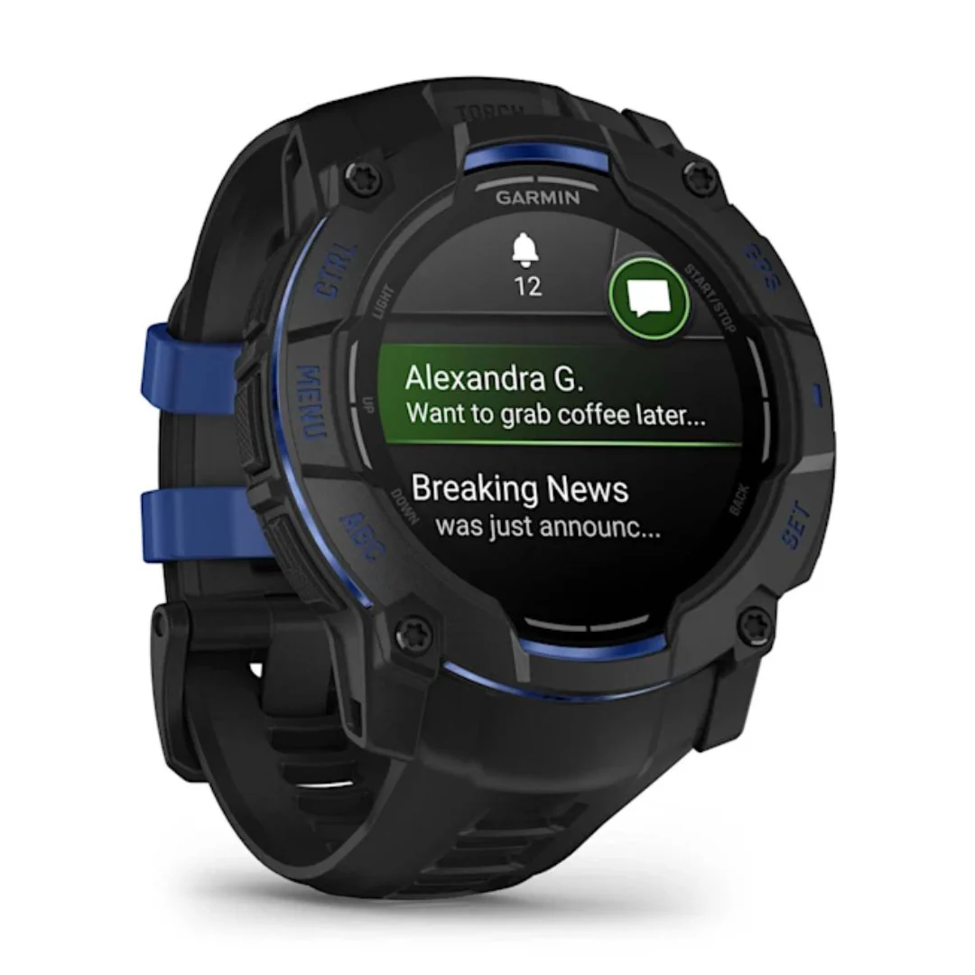 Garmin Instinct 3 AMOLED, 50mm, musta ja sähkönsininen, GPS-älykello 010-03020-03 - Image 3