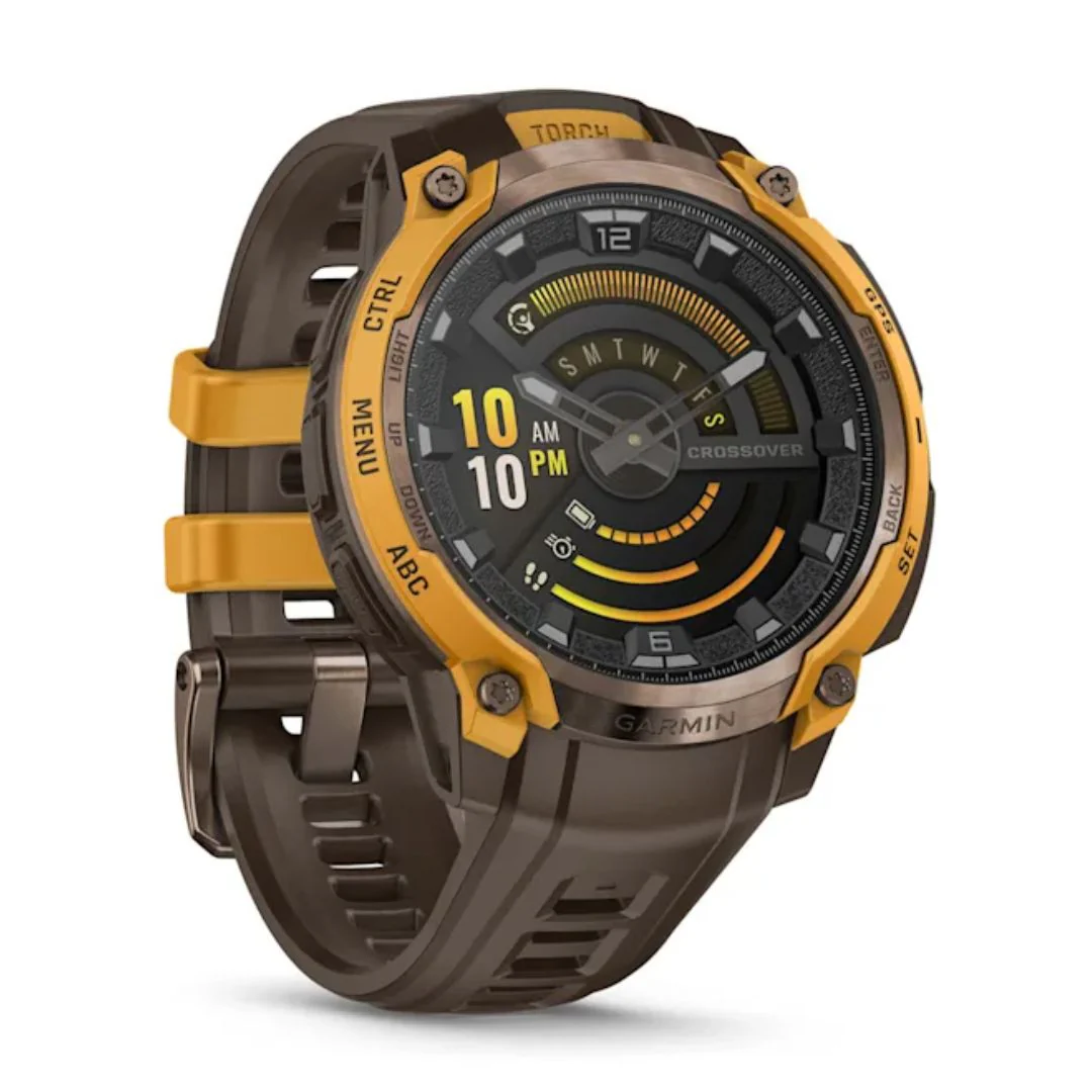 Garmin Instinct Crossover AMOLED, pronssi ja auringonkeltainen, GPS-hybridiälykello 010-03398-01 - Image 3
