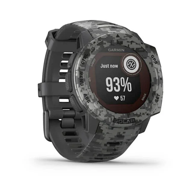 Garmin Instinct Solar Graphite Camo maastokuvio älykello 010-02293-05 - Image 3