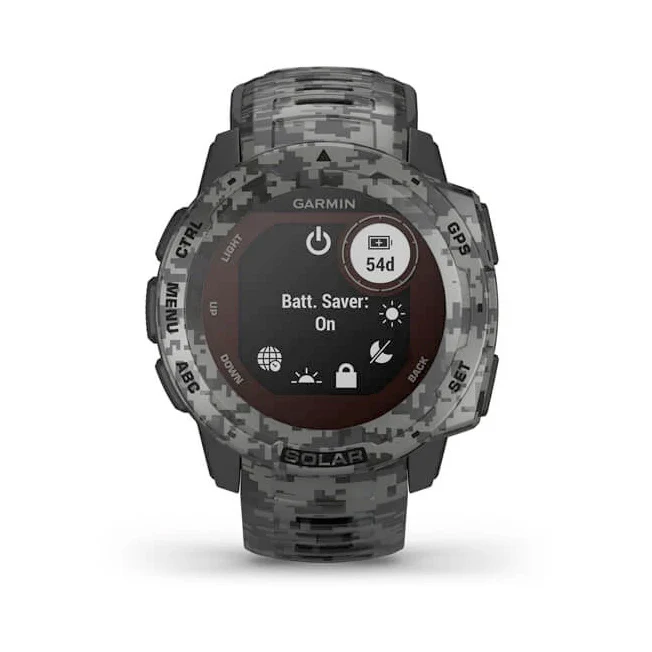 Garmin Instinct Solar Graphite Camo maastokuvio älykello 010-02293-05 - Image 6