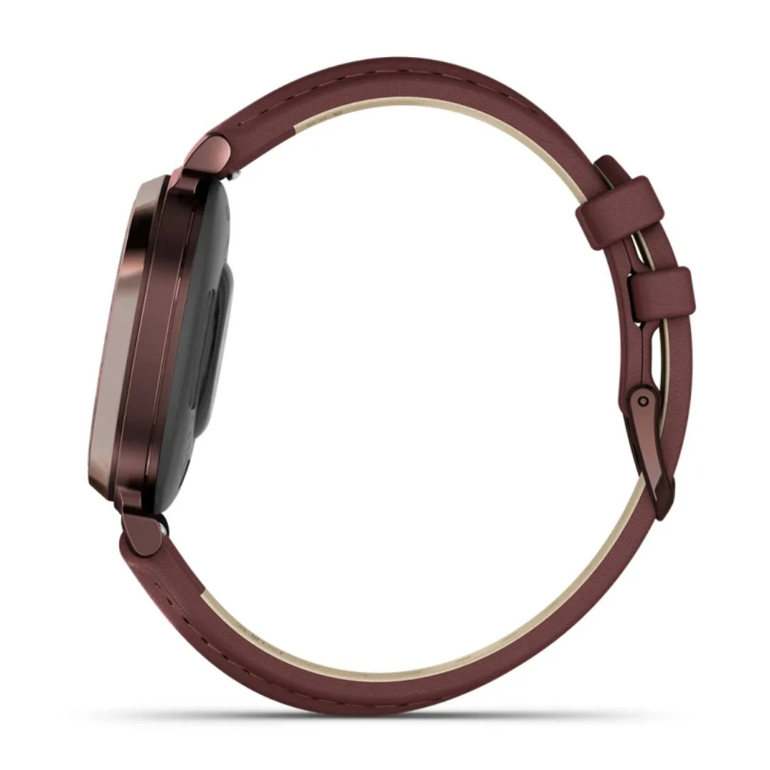 Garmin Lily 2 Classic, tumma pronssi ja tummanpunainen nahkahihna, 010-02839-03 - Image 5