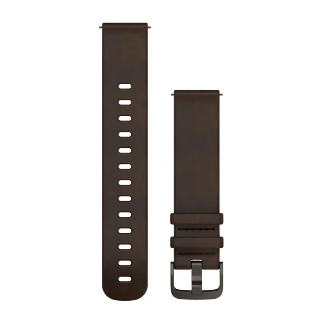 Garmin Quick release -nahkaranneke 20mm, pikakiinnitys, tummanruskea, 010-12932-56
