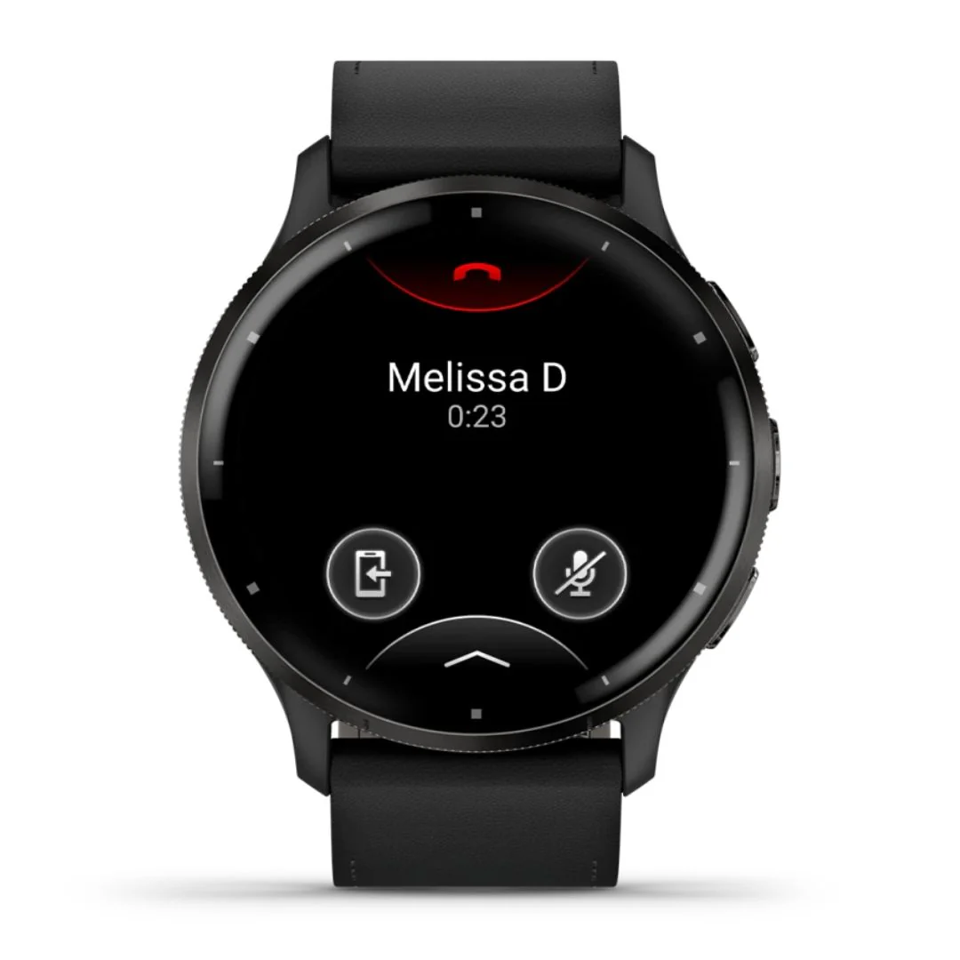 Garmin Venu 3 grafiitinharmaa ja musta nahkaranneke, Amoled GPS-älykello 010-02784-52 - Image 2