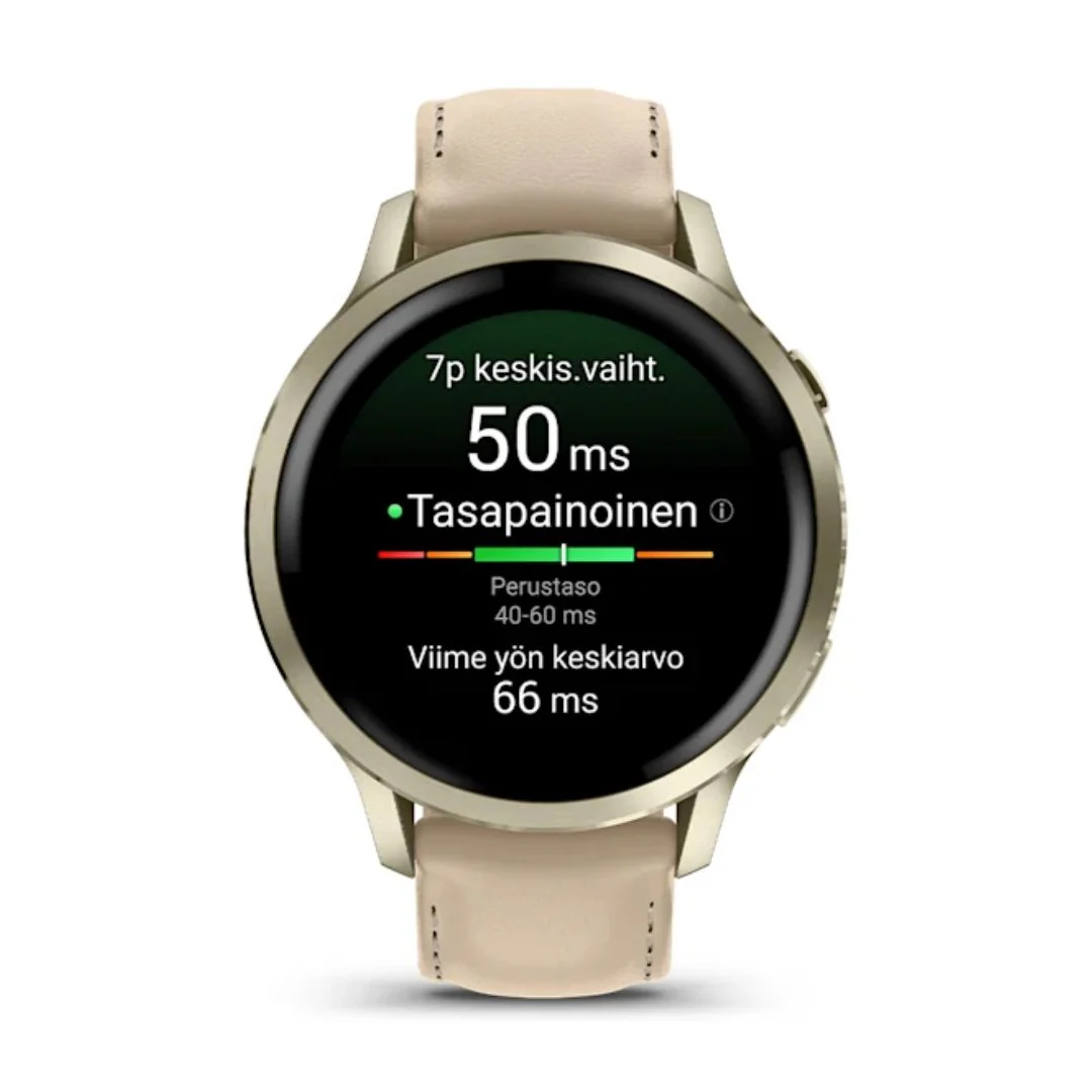 Garmin Venu 4, vaalea kulta ja hiekanvärinen nahkaranneke, 41 mm, Amoled GPS-älykello 010-03013-03 - Image 2