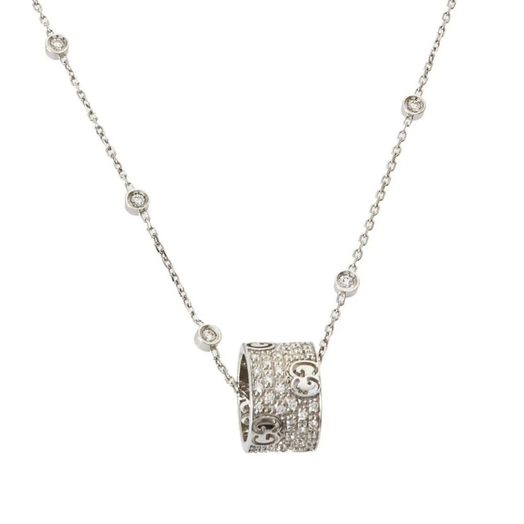 Gucci kaulakoru, valkokultaa, YBB163075002