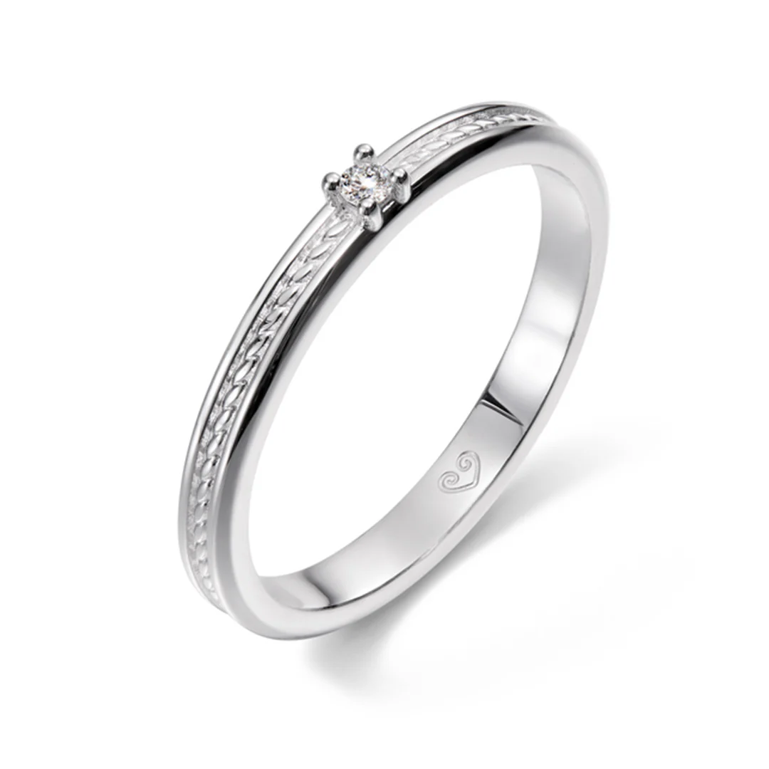 Kalevala Ikiaikainen sormus, 14K valkokultaa, 0,02ct, Kalevala Love, 541000111D