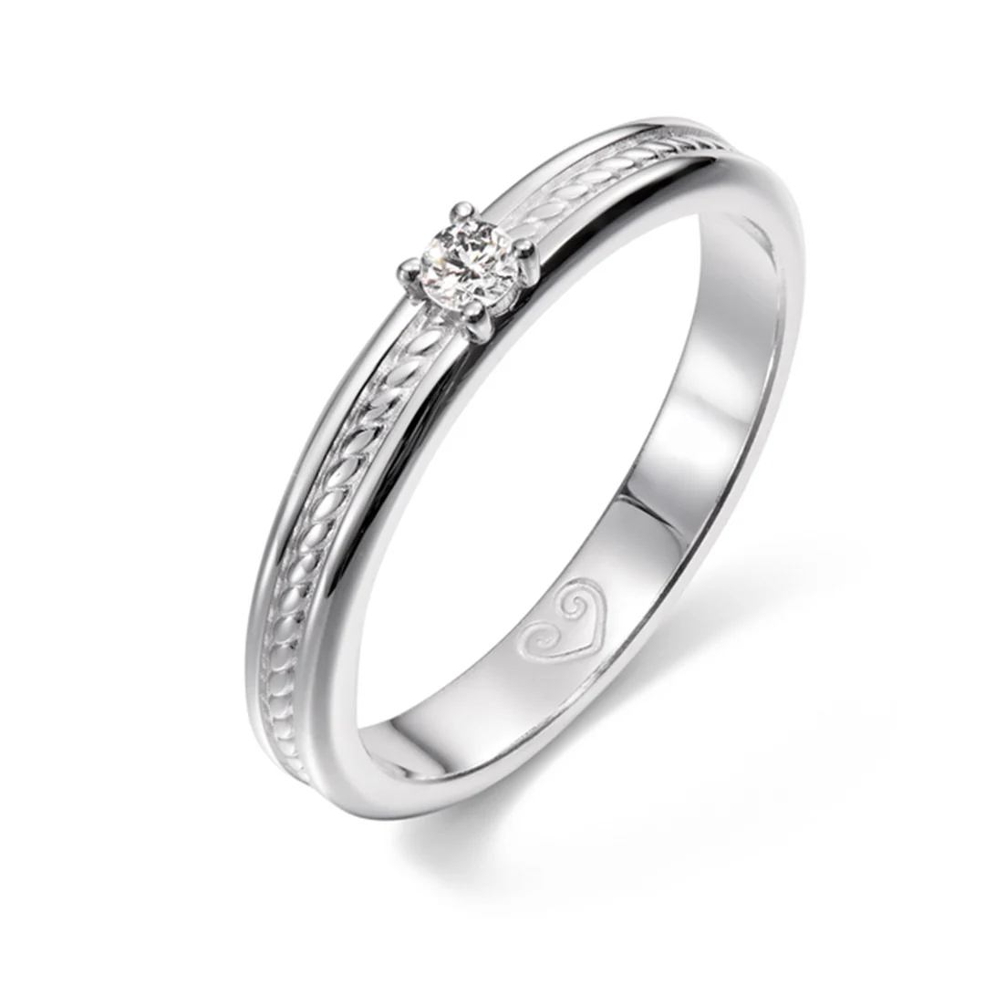 Kalevala Ikiaikainen sormus, 14K valkokultaa, 0,06ct, Kalevala Love, 541000115D