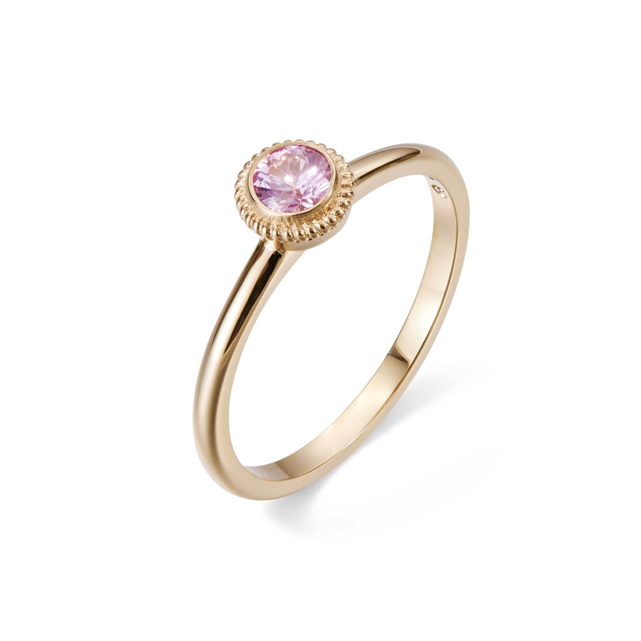 Kalevala Valittu sormus, 14K keltakultaa, pinkki safiiri, Kalevala Love, 141000002S