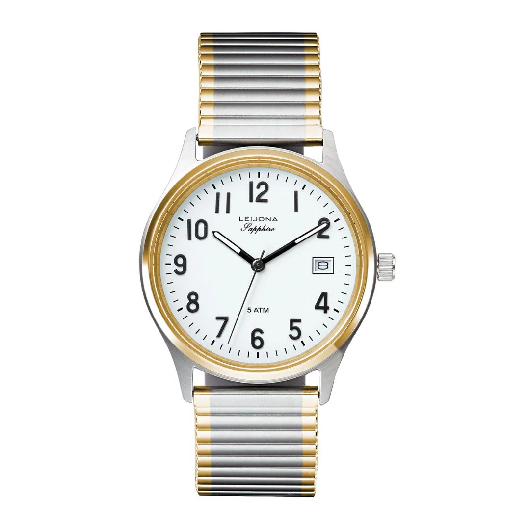 Leijona Stretch 34 Two Tone White 5013-677 rannekello