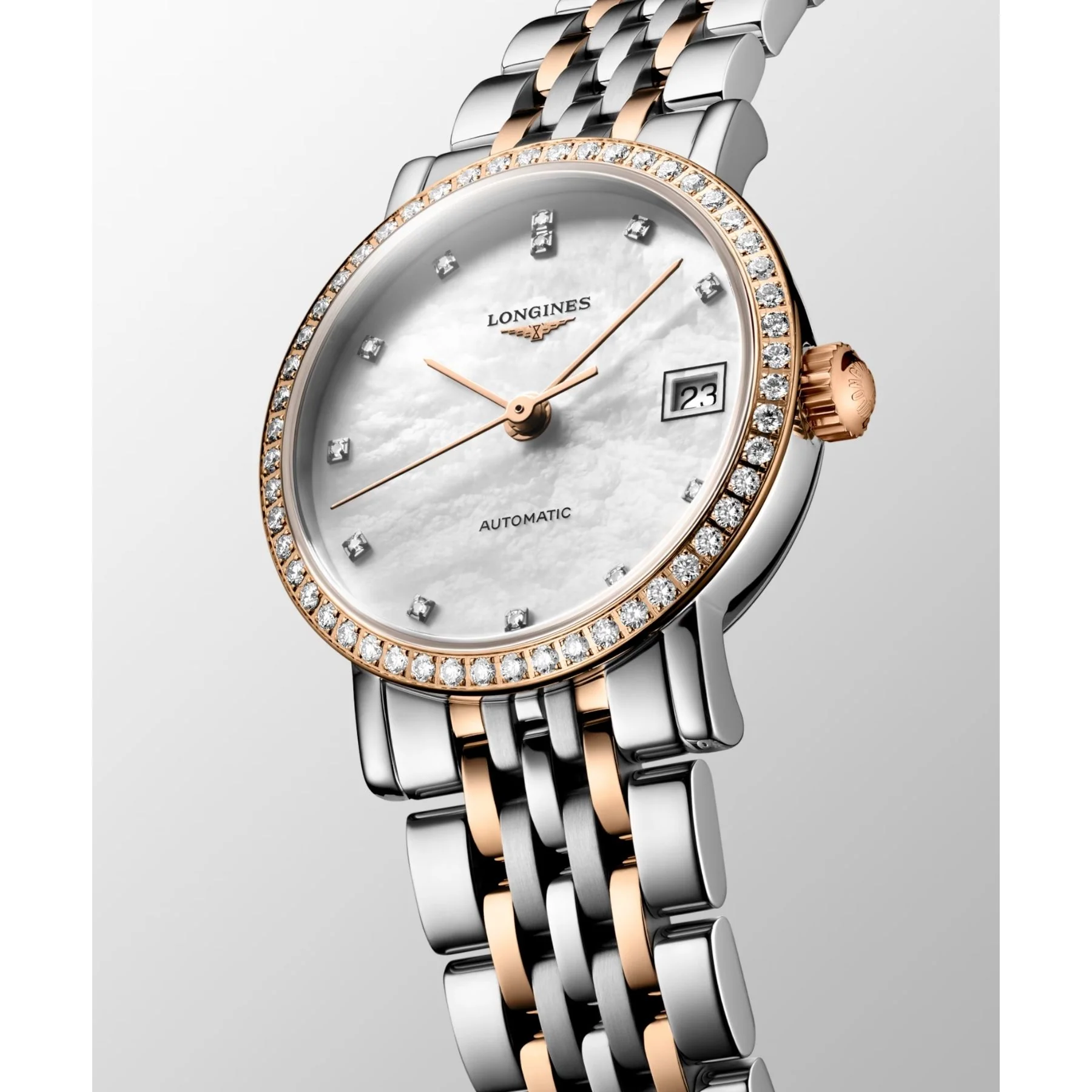 Longines Elegant Collection, ruusukulta ja timantit, rannekello L43095817 - Image 4
