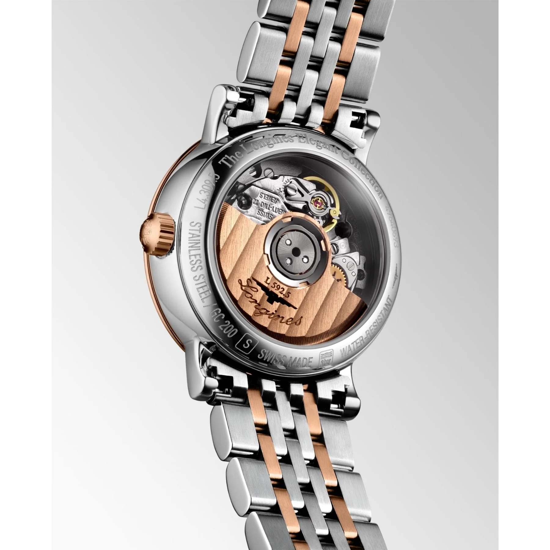 Longines Elegant Collection, ruusukulta ja timantit, rannekello L43095817 - Image 5