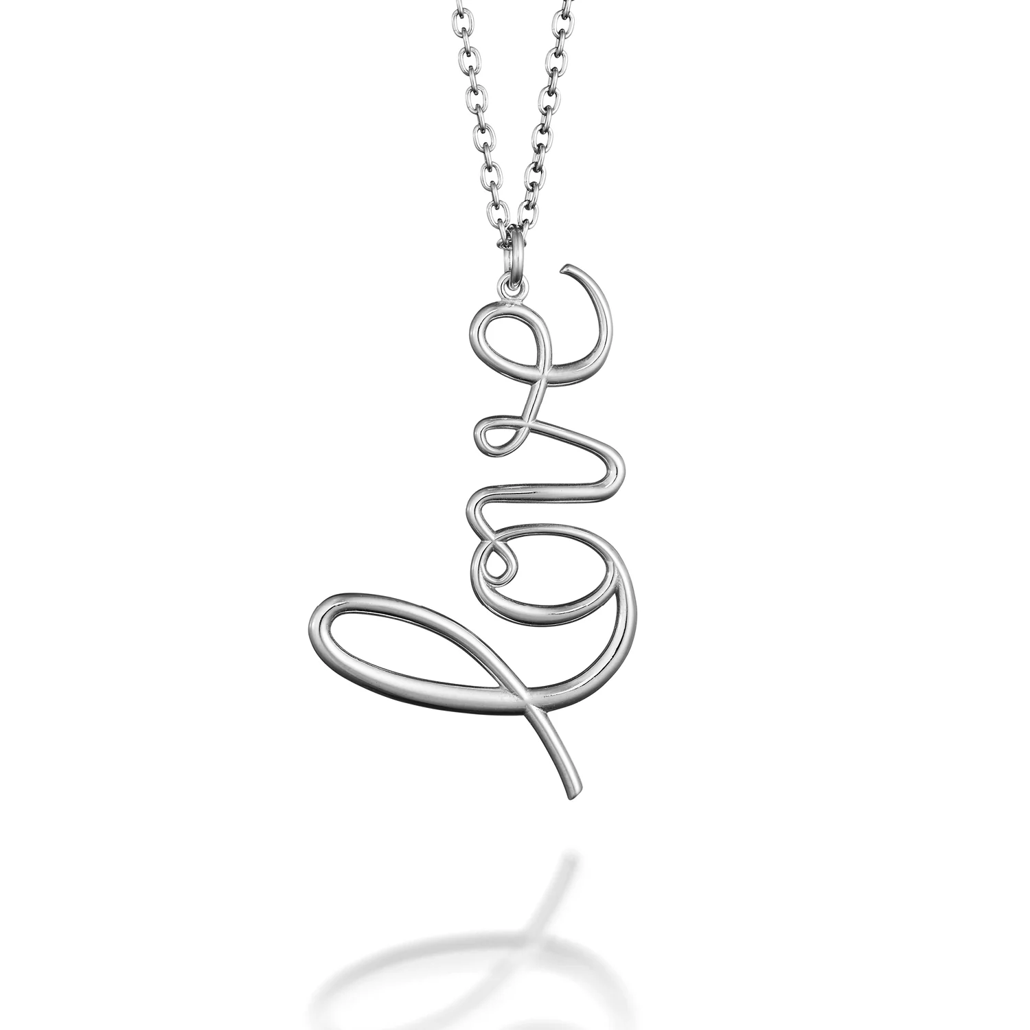 Lumoava Love iso riipus, hopea