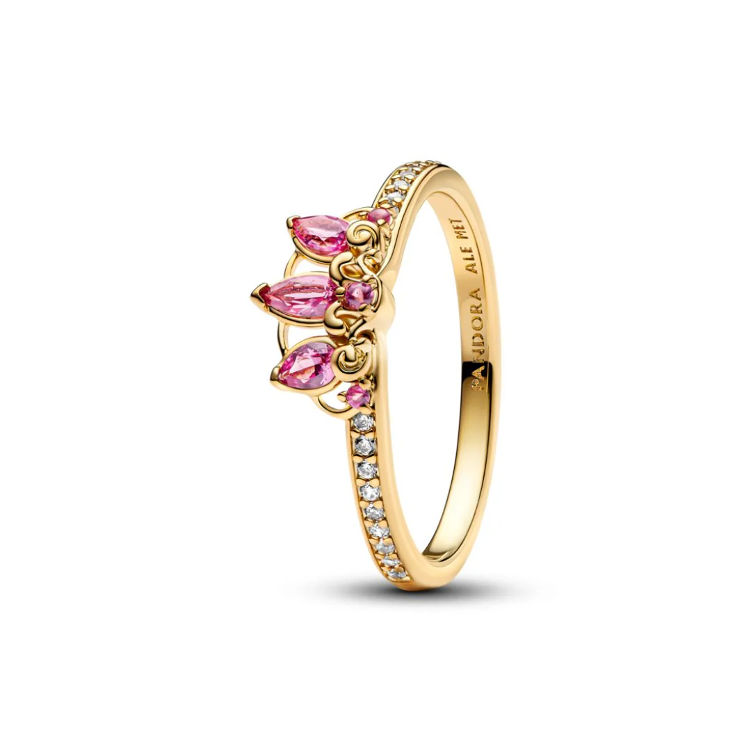Pandora Disney Princess Rapunzel Tiara sormus, keltakullattu, 163651C01
