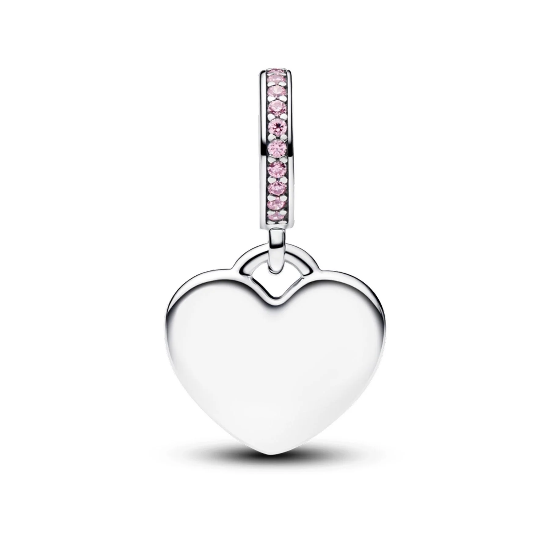 Pandora Moments Engravable Heart Pink Stone hela, hopea, 793926C02