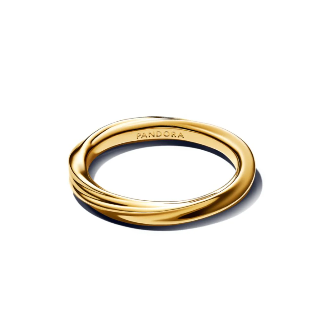 Pandora Essence Twisted sormus, keltakullattu, 163888C00 - Image 2