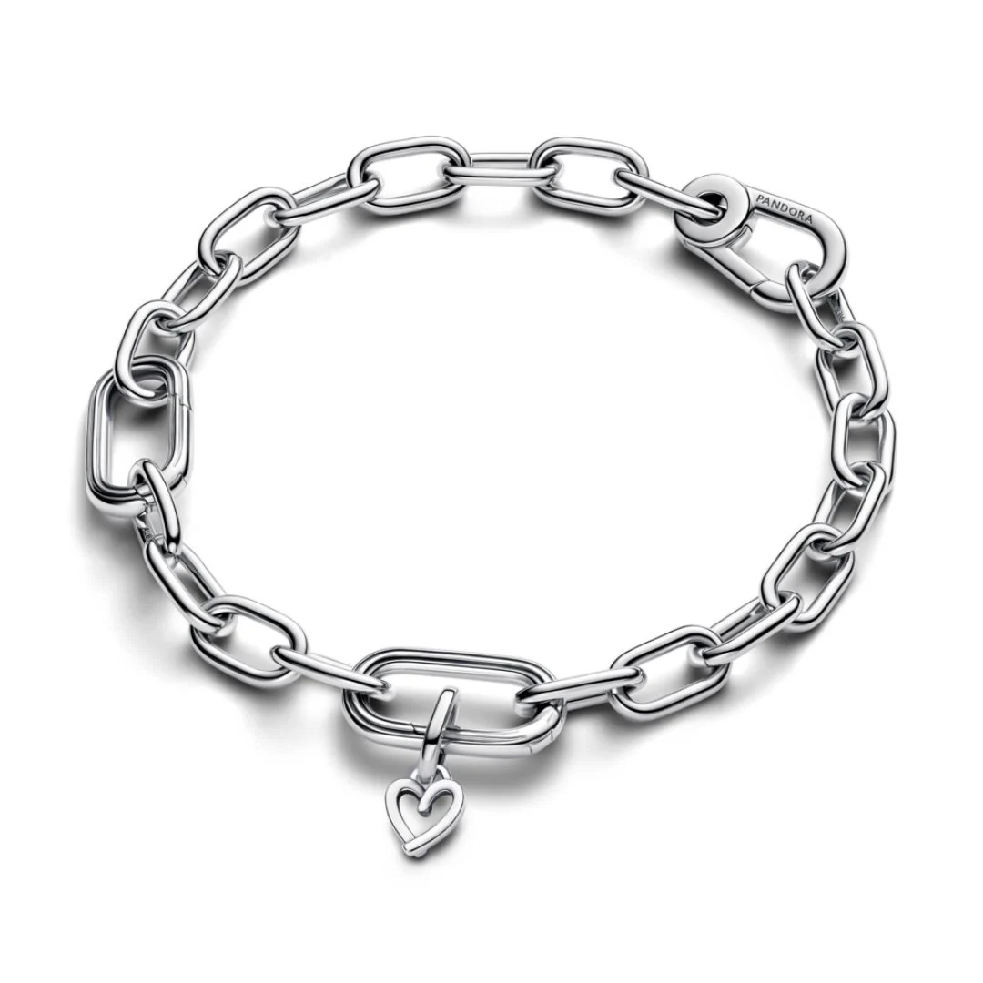 Pandora ME Freehand Heart Mini hela, hopea, 793048C00 - Image 3