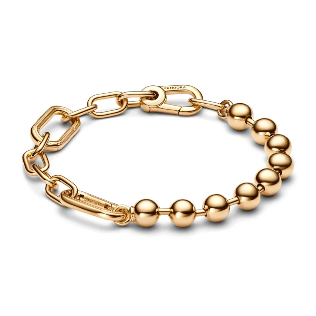 Pandora ME Metal Bead & Link Chain kaulakoru, keltakullattu, 562793C00