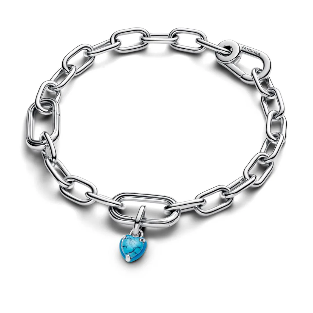 Pandora ME Turquoise-colored Heart Mini hela, hopea, 793827C01 - Image 3