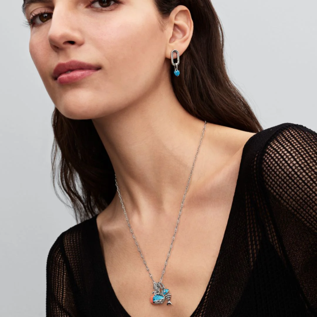 Pandora ME Turquoise-colored Heart Mini hela, hopea, 793827C01 - Image 5
