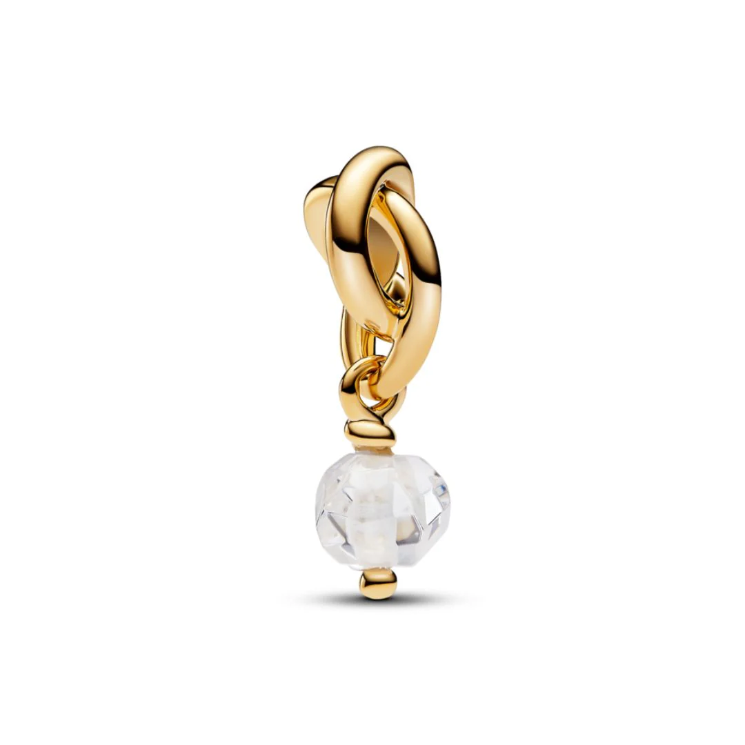 Pandora Moments April Clear Eternity Circle hela, keltakullattu, 763462C04