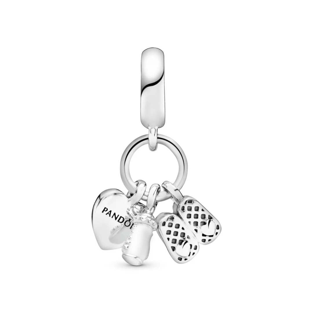 Pandora Moments Baby Bottle and Shoes hela, hopea, 798106CZ - Image 2