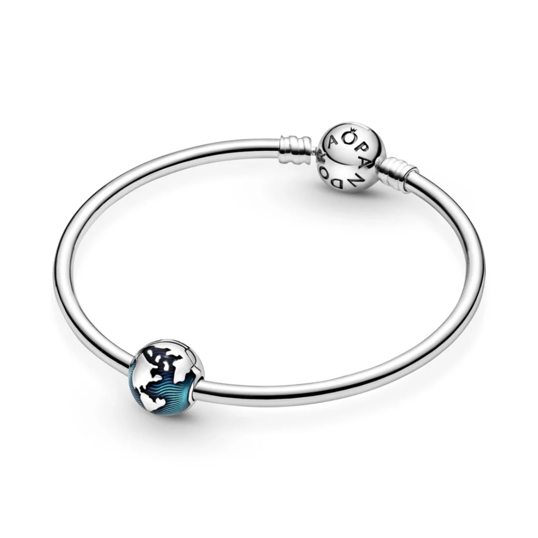 Pandora Moments Blue Globe lukkopala, hopea, 799429C01 - Image 3