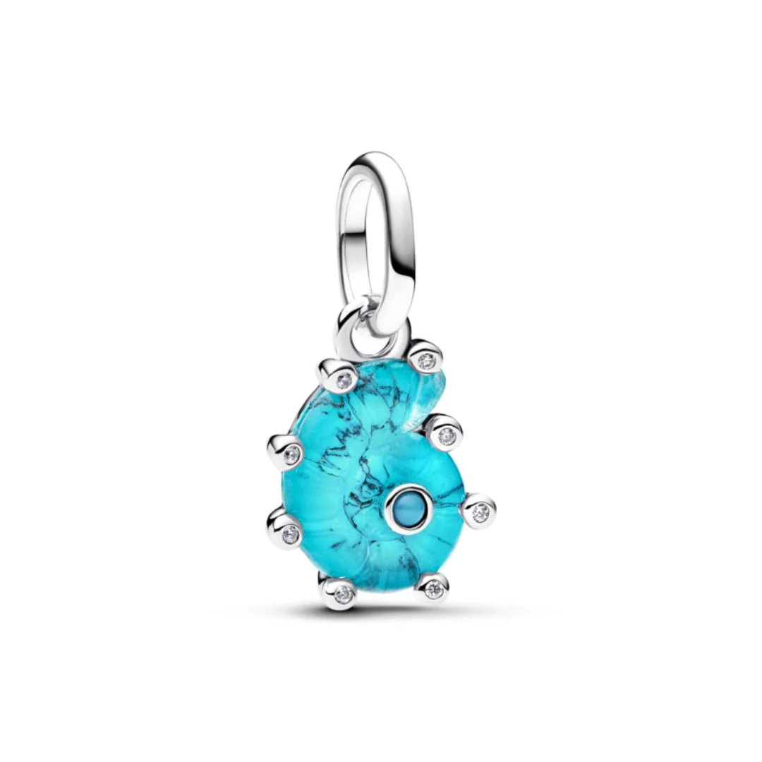 Pandora Moments Blue Murano Glass Sea Snail hela, hopea, 793900C01