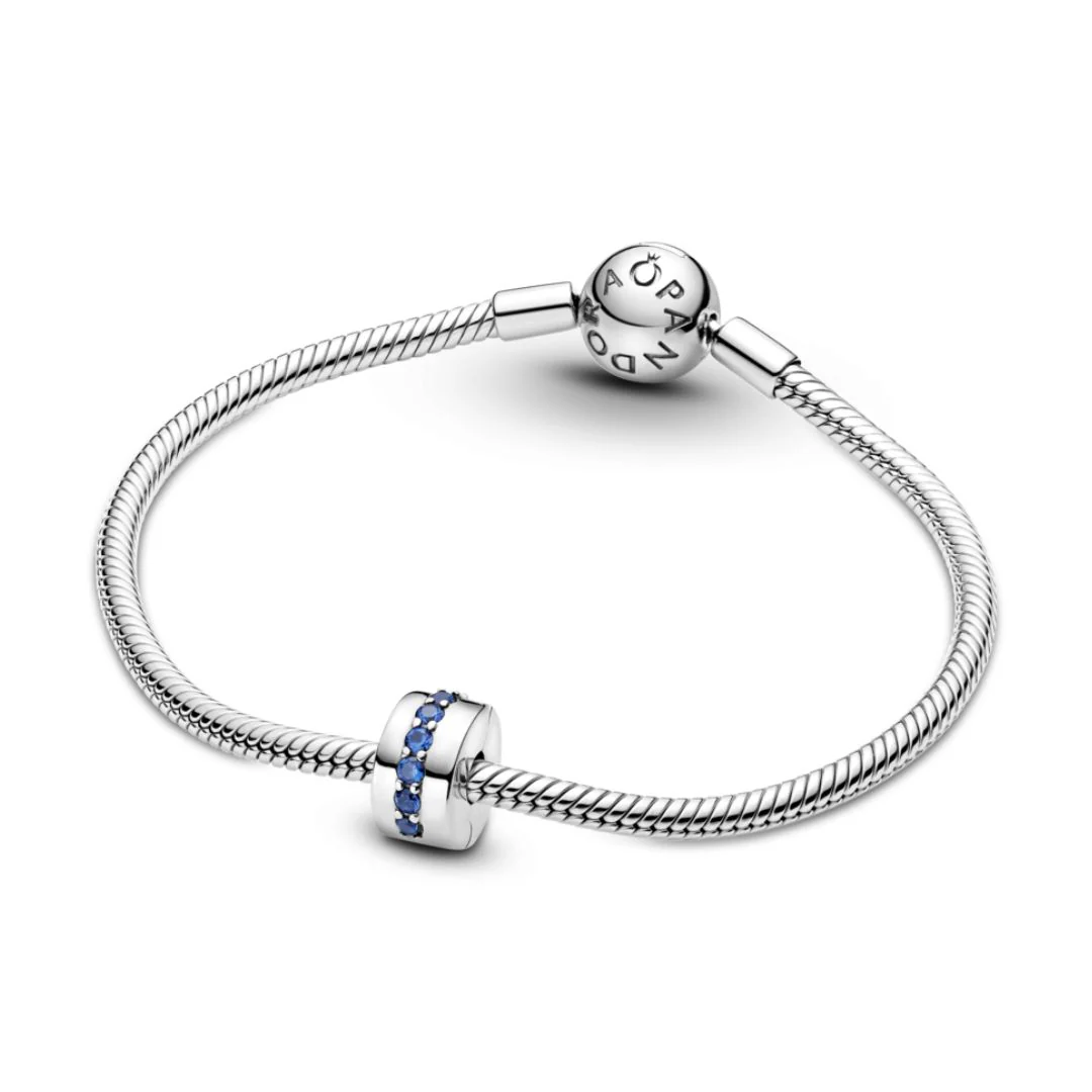 Pandora Moments Blue Sparkle lukkopala, hopea, 791972C01 - Image 3