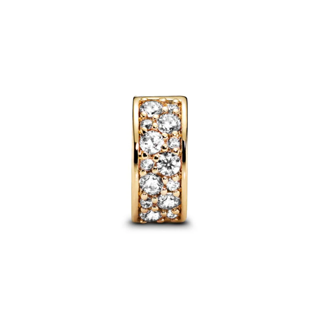 Pandora Moments Clear Pavé lukkopala, keltakullattu, 768658C01 - Image 3