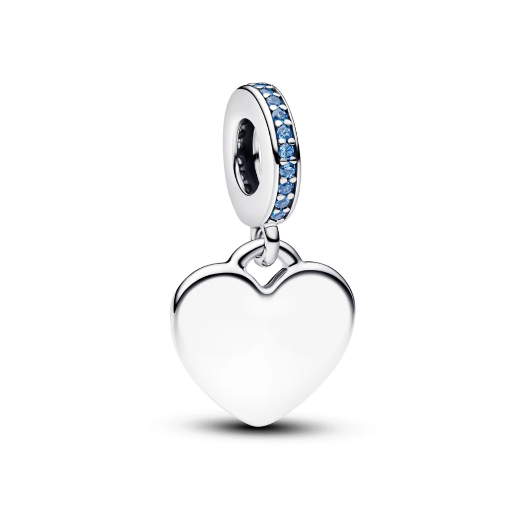 Pandora Moments Engravable Heart Blue Stone hela, hopea, 793926C03 - Image 2