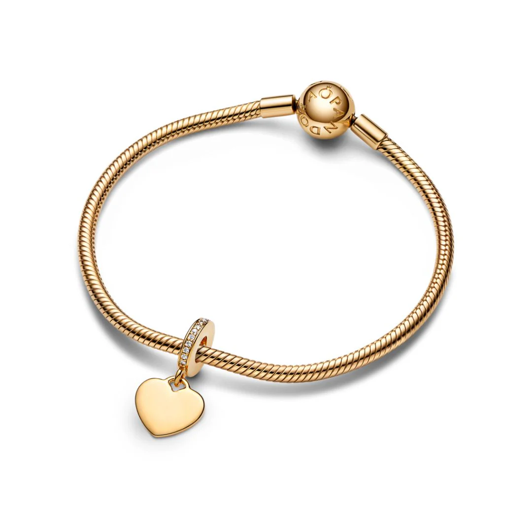 Pandora Moments Engravable Heart Tag hela, keltakullattu, 768761C01 - Image 2