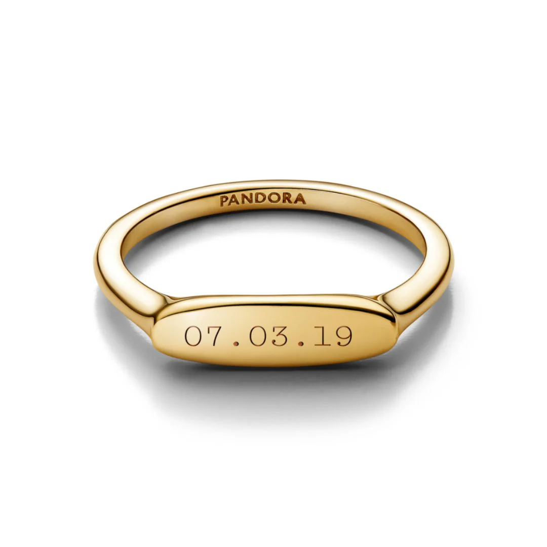 Pandora Moments Engravable sormus, keltakullattu, 163986C00 - Image 3