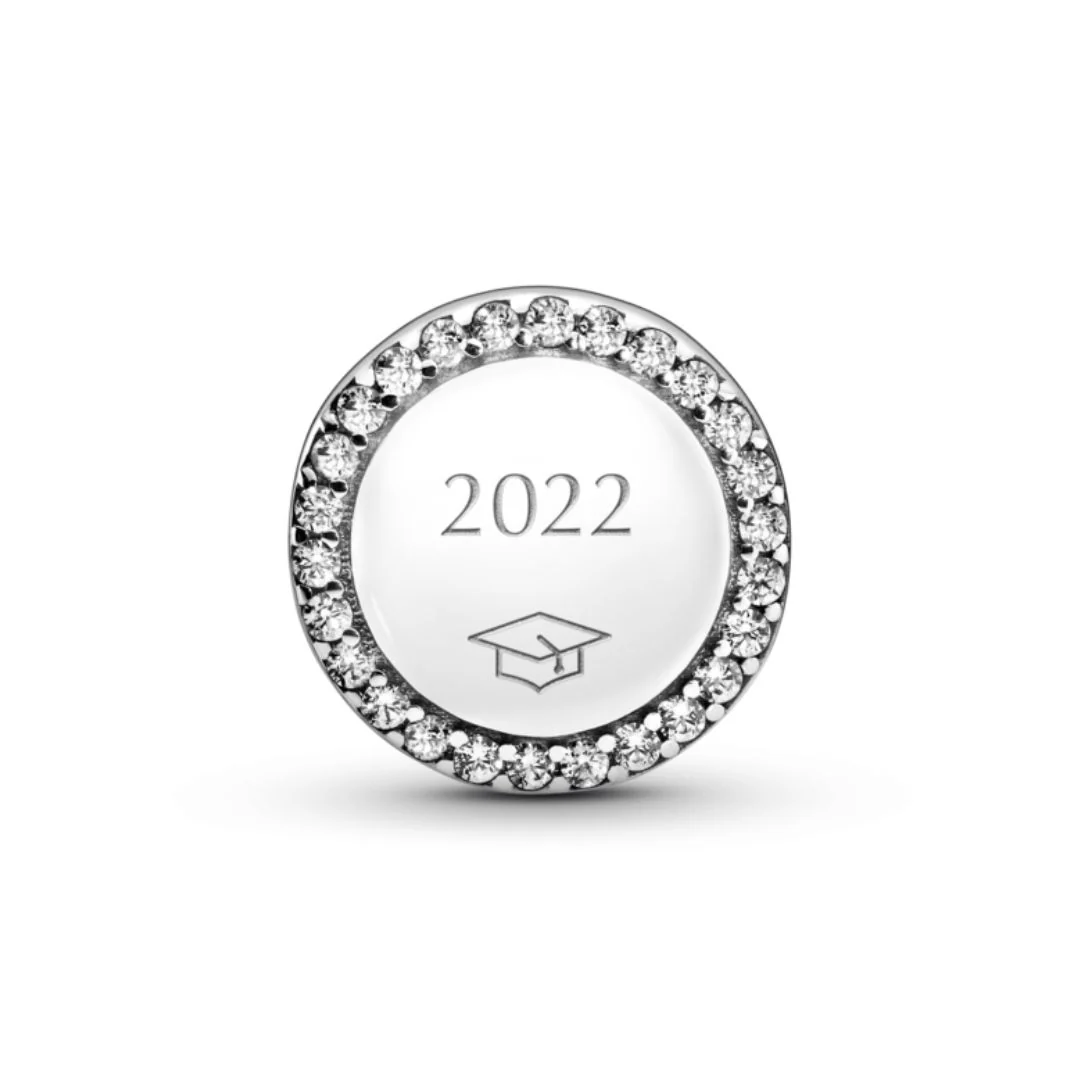 Pandora Moments Engravable Sparkling Button hela, hopea, 798747C01 - Image 3
