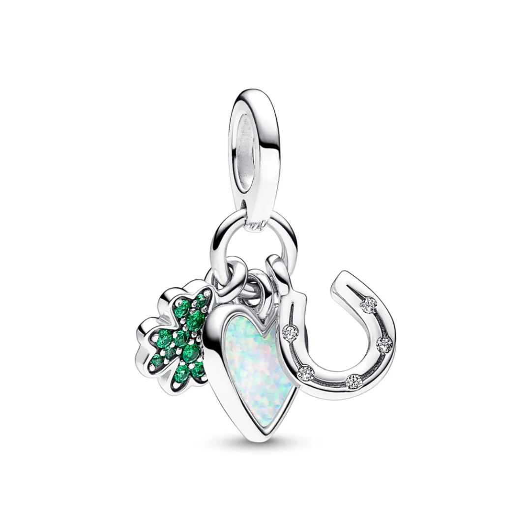 Pandora Moments Four Leaf Clover, Heart and Horseshoe Triple hela, hopea, 792755C01