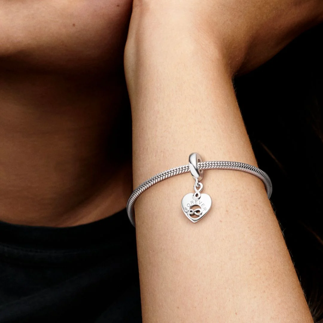 Pandora Moments Friends Forever Heart hela, hopea, 799294C01 - Image 5