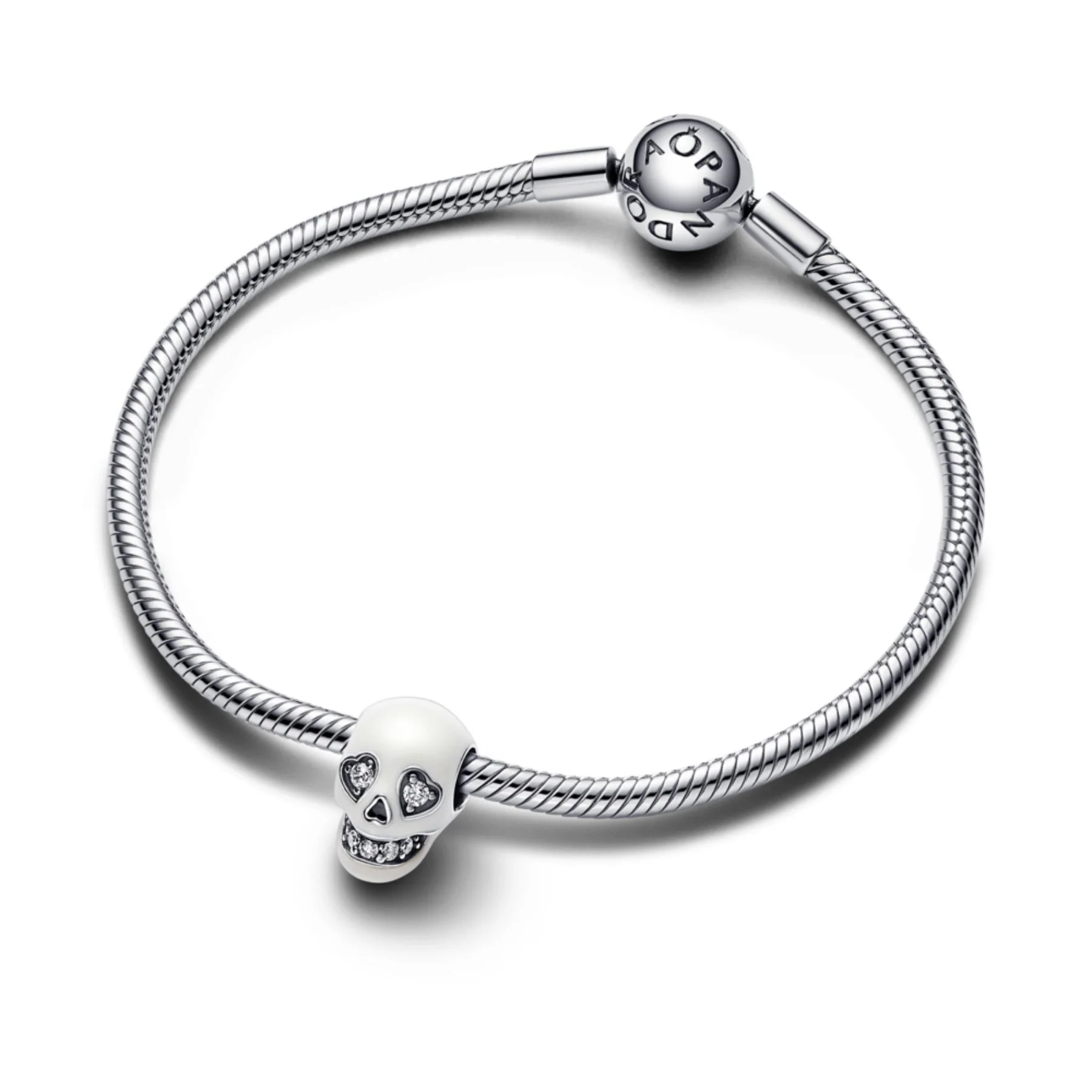 Pandora Moments Glow-in-the-dark Sparkling Skull hela, hopea, 792811C01 - Image 3