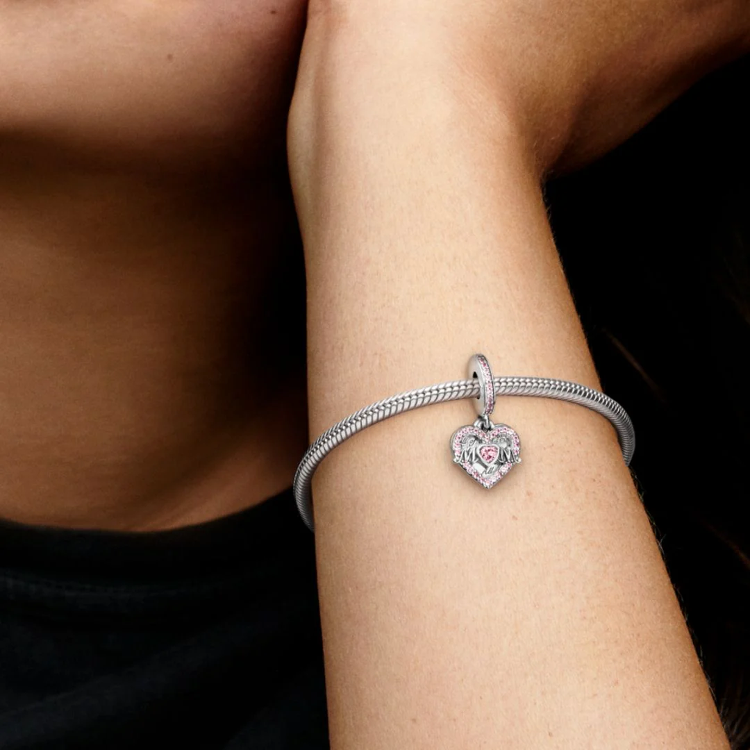 Pandora Moments Heart & Mom hela, hopea, 799402C01 - Image 5